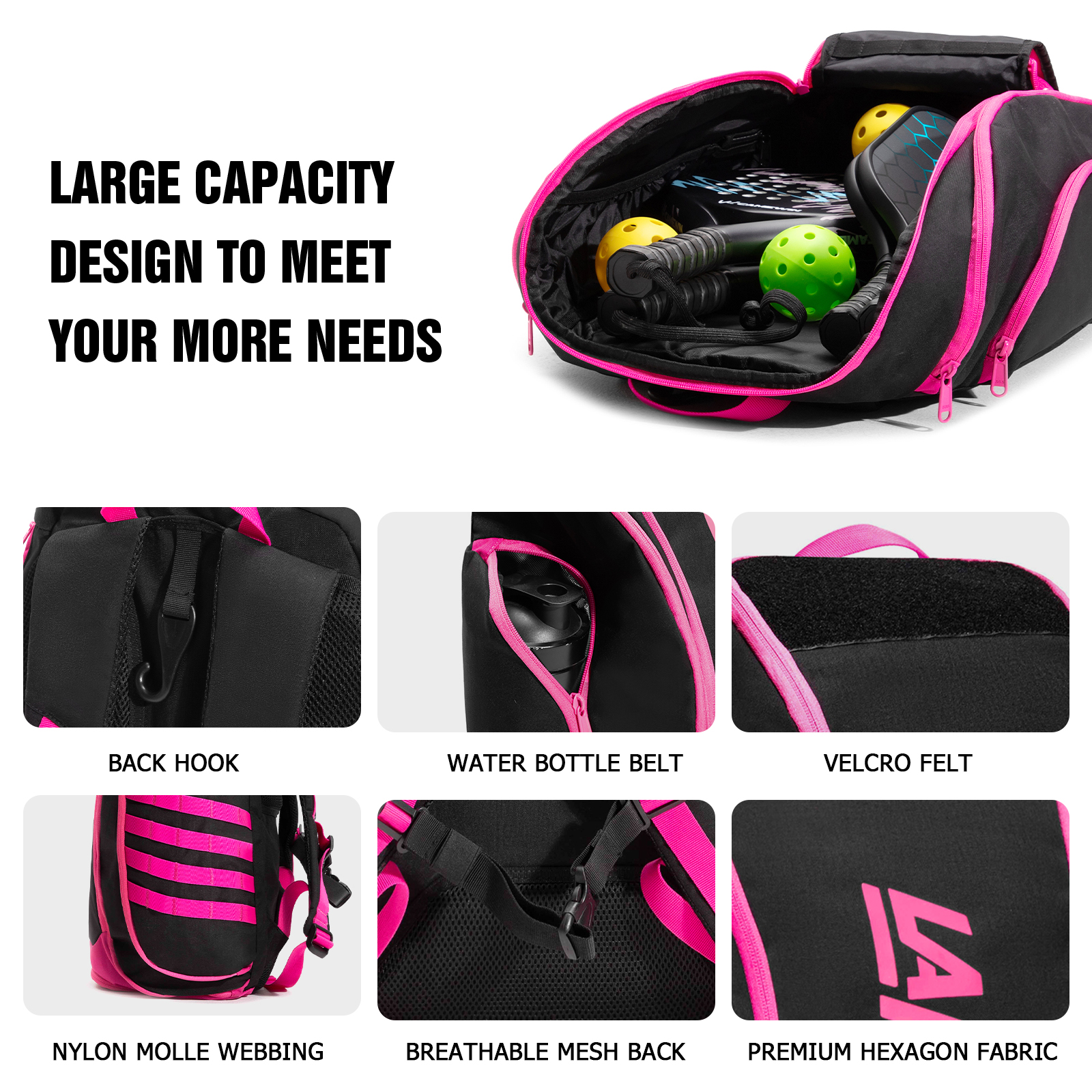 Pickleball Backpack LG-03（Pink）