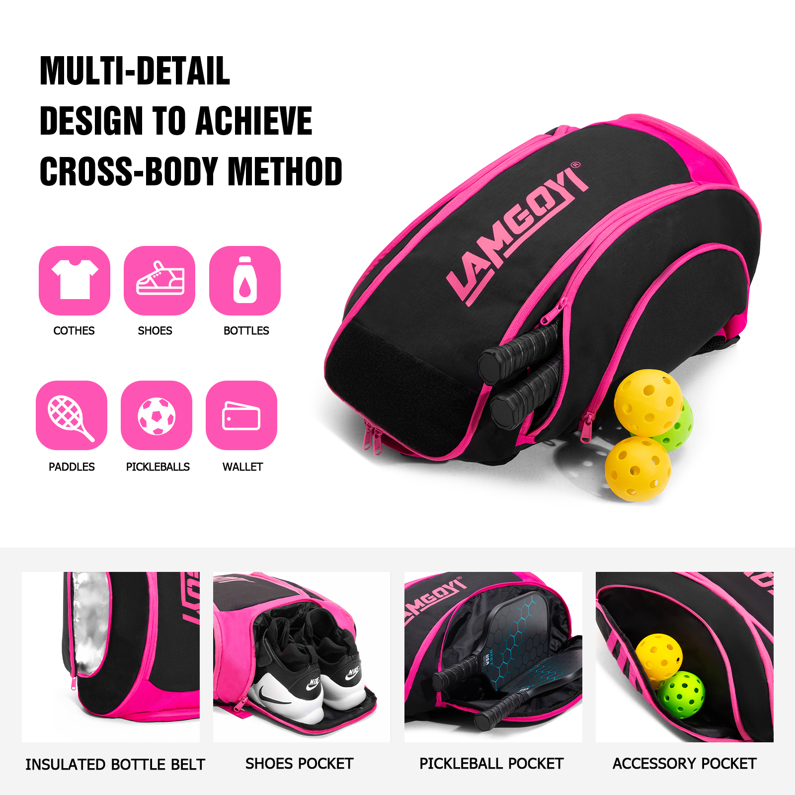 Pickleball Backpack LG-03（Pink）