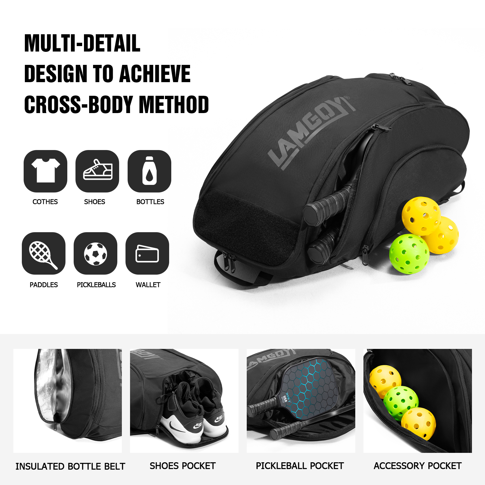 Pickleball Backpack LG-03（Black）