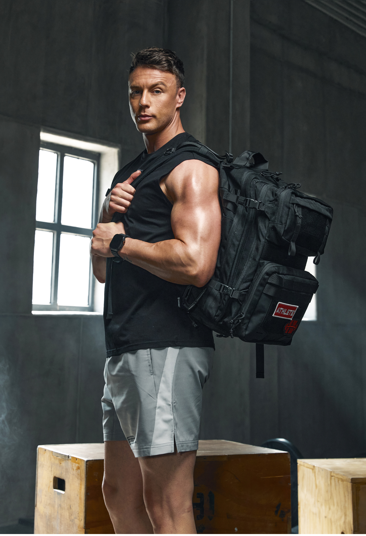 New Design GYM Backpack LG-01（Black and Yellow）