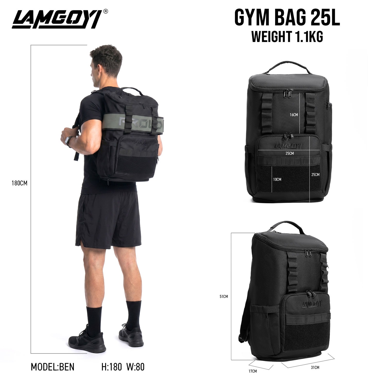 GYM Backpack with belt holder LG-06