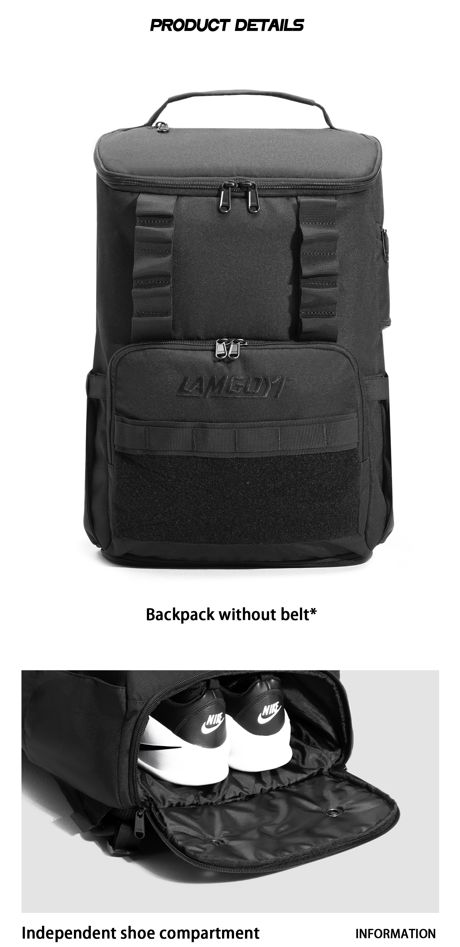 GYM Backpack with belt holder LG-06