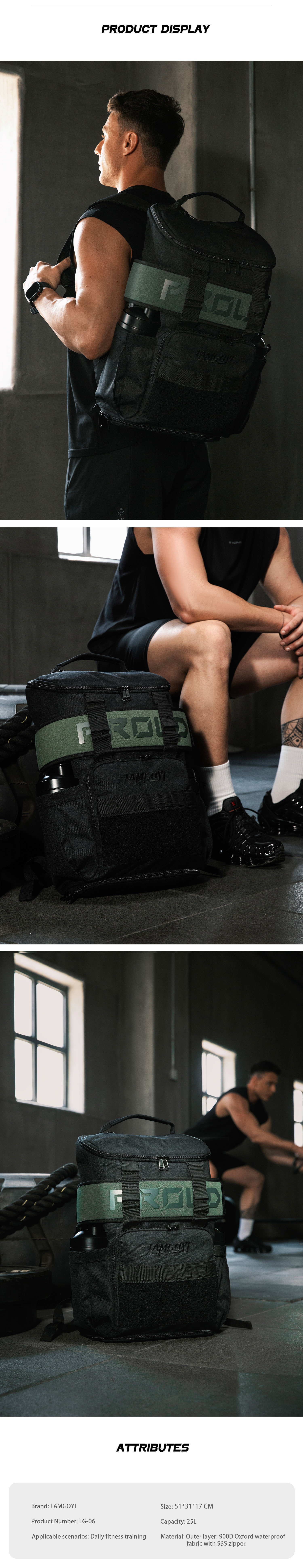 GYM Backpack with belt holder LG-06