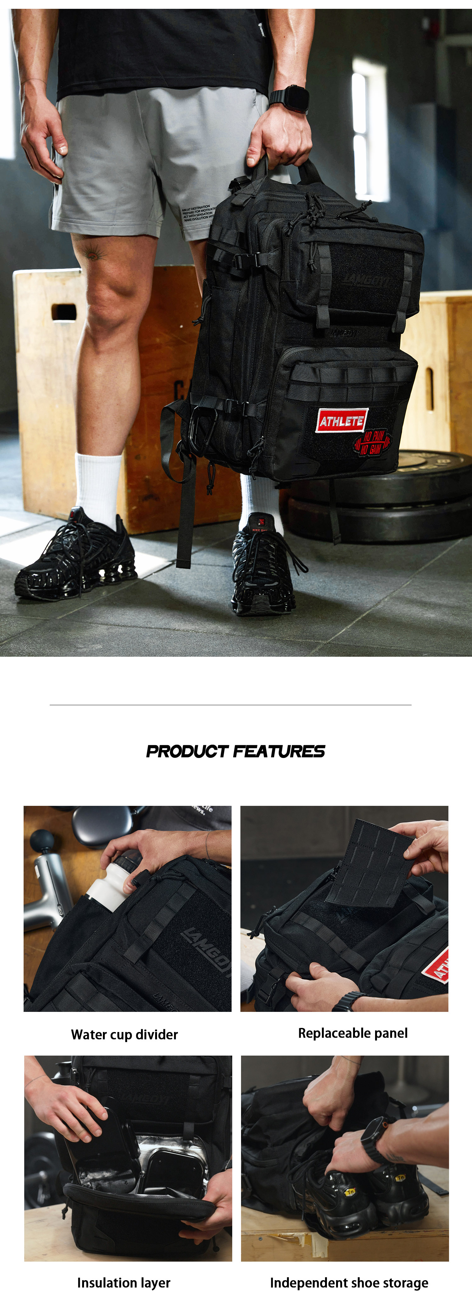 Versatile GYM Backpacks LG-01（Black）