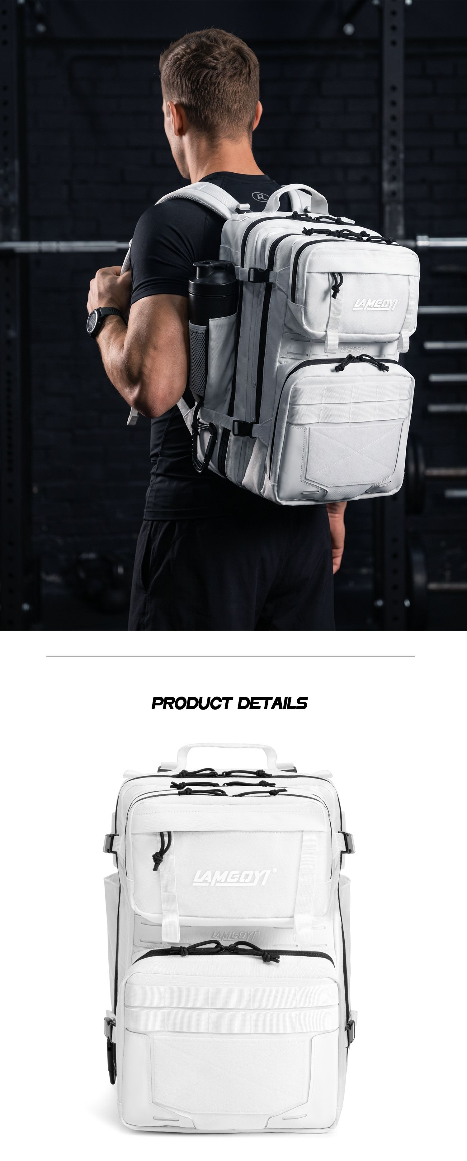 Versatile GYM Backpacks LG-01（White）