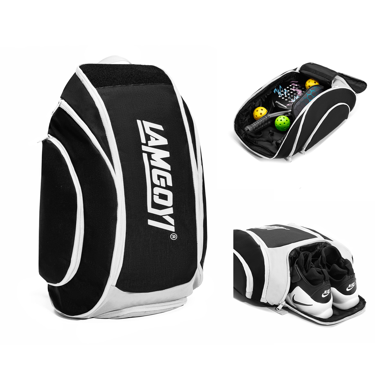 Pickleball Backpack LG-03（White and Black）